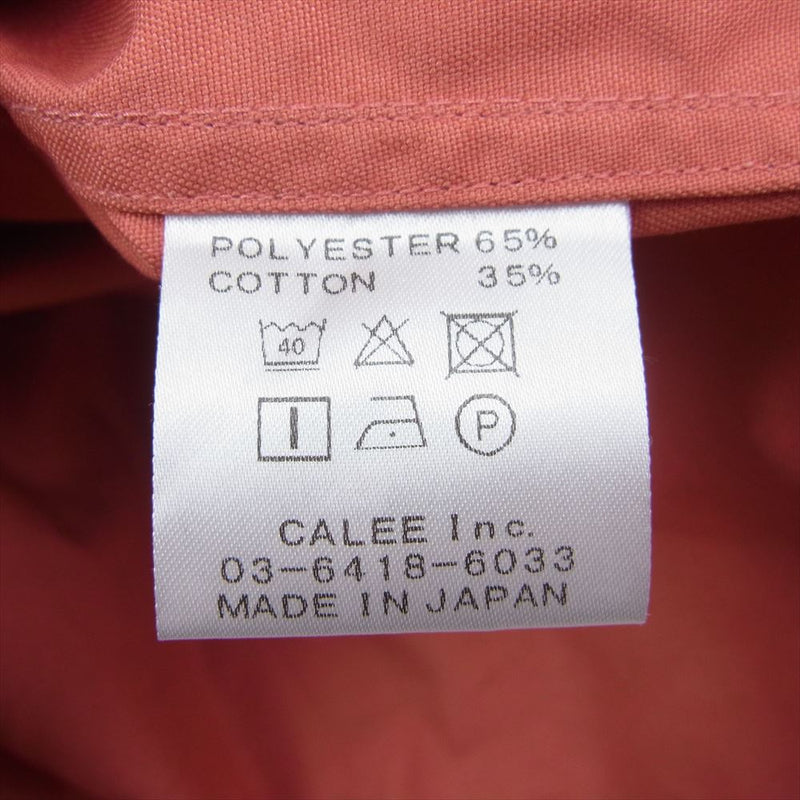 CALEE キャリー T/C TWILL L/S WORK SHIRT  ワークシャツ ピンク系 L【中古】