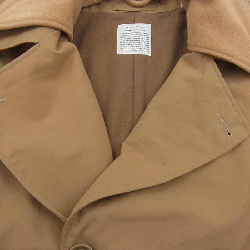 フィルザビル 101-182044 big trench coat 襟切替 ダブル ビッグ トレンチコート ベージュ系 1【中古】