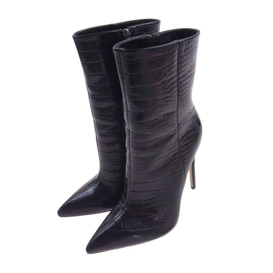 シミ サイドジップ ショート ブーツ ブラック系 5【中古】