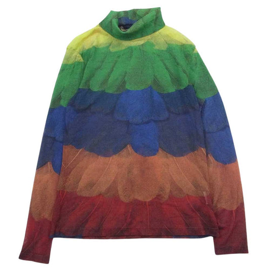 PLEATS PLEASE プリーツプリーズ イッセイミヤケ PP34-JR772 総柄 リーフ柄 マルチカラー ハイネック 長袖 Tシャツ マルチカラー系 5【中古】