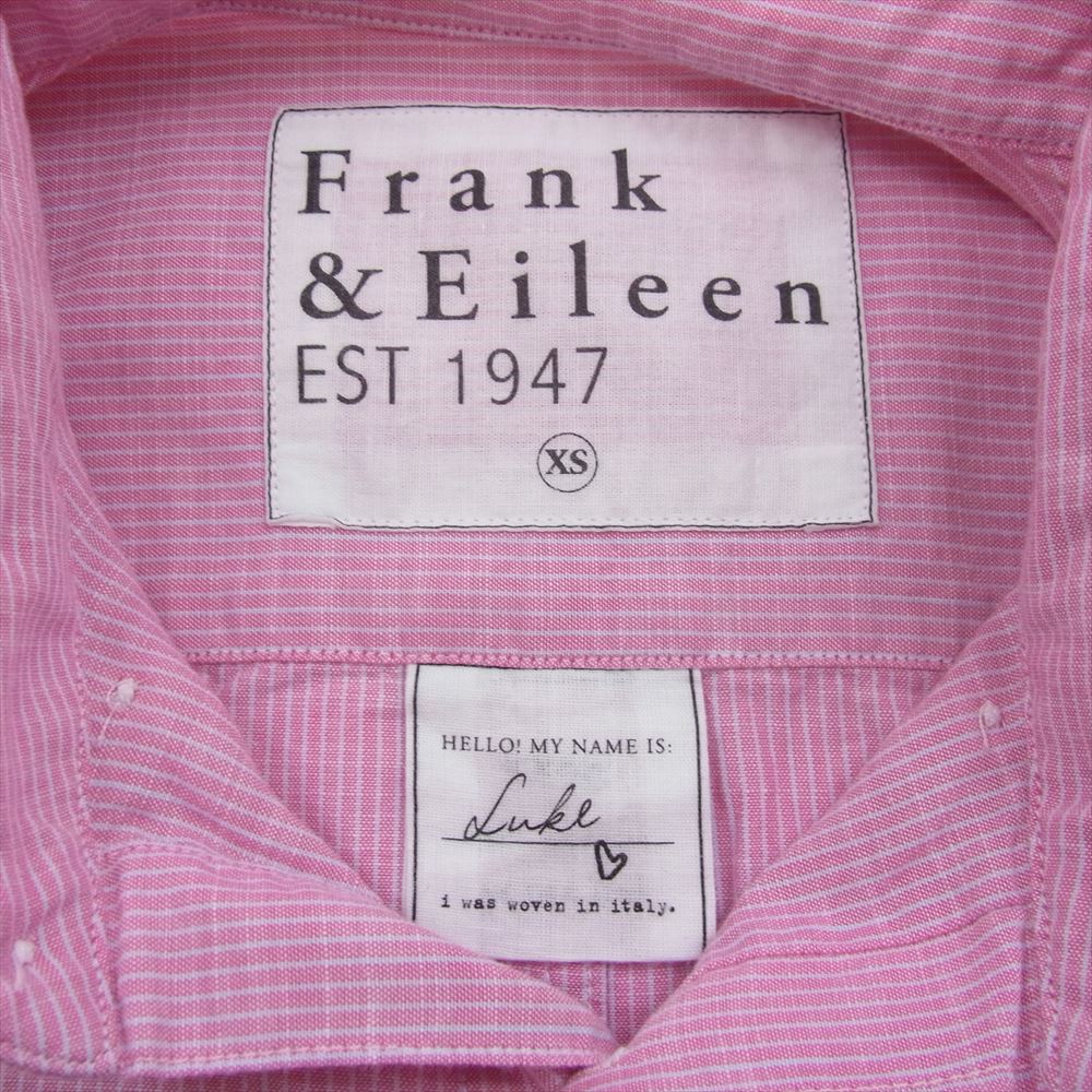 フランク＆アイリーン コットン ストライプ 長袖 シャツ ピンク系 XS【中古】