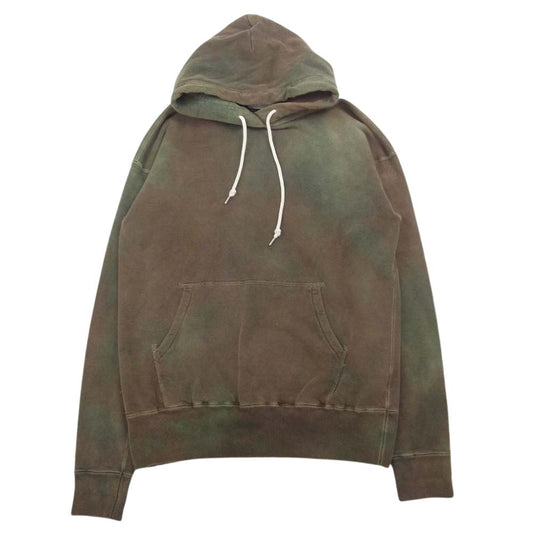 ジョンエリオット ムラ染め USED加工 プルオーバー パーカー ブラウン系 1【中古】
