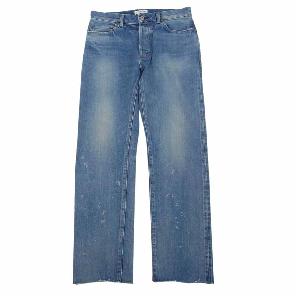 Ron Herman ロンハーマン 3520600051 Cut-off Slim Straight Denim Pants カットオフ ペンキ加工 スリム ストレート デニム パンツ インディゴブルー系 30【中古】