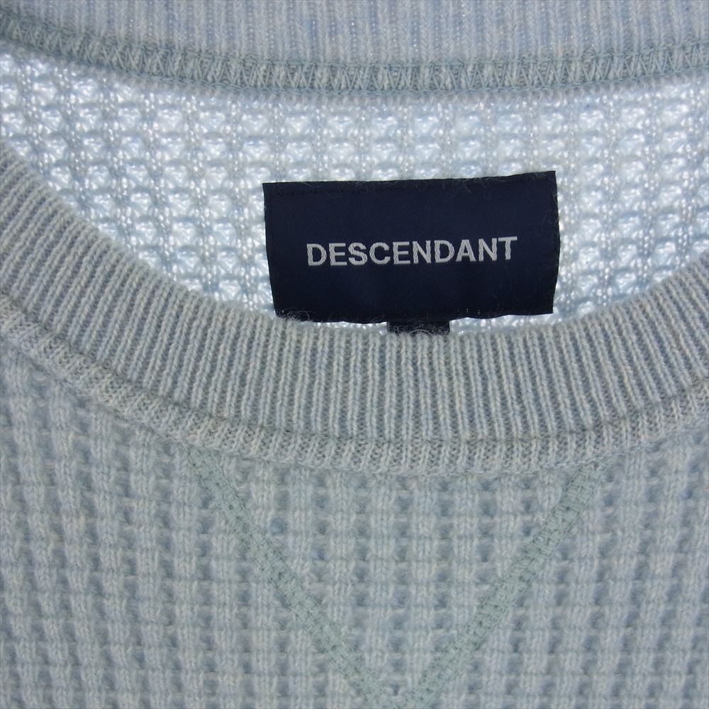 DESCENDANT ディセンダント × RON HERMAN ロンハーマン カシミヤ100％ ワッフル クルーネック ニット ブラック グレー系 1【中古】