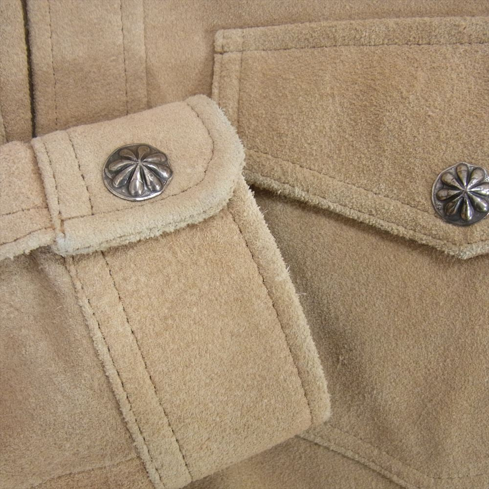 Ron Herman ロンハーマン 2520700081 コンチョボタン 牛革 スエード レザー シャツ ジャケット ブラウン系 S【中古】