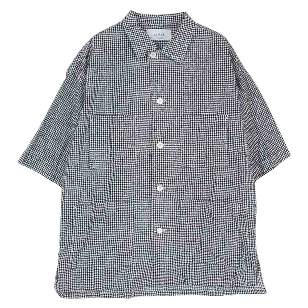 ユナイタス   リネン混 オープンカラー シャツ 半袖 ブラック系 3【中古】