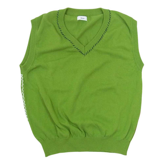 アレッジ 19SS AH19S-KN04 Hand stich knit vest 強燃糸 ニット ベスト グリーン系 3【中古】