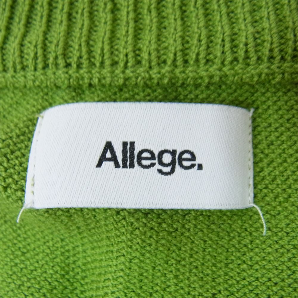 アレッジ 19SS AH19S-KN04 Hand stich knit vest 強燃糸 ニット ベスト グリーン系 3【中古】