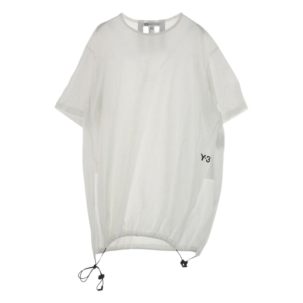 Y-3 Yohji Yamamoto ワイスリー ヨウジヤマモト DY7180 Drrawstring Long Tee ドローストリング ロング Tシャツ ホワイト系 S【中古】