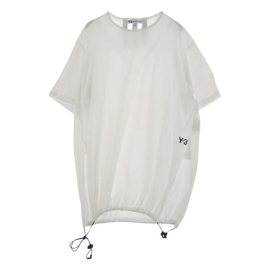 Y-3 Yohji Yamamoto ワイスリー ヨウジヤマモト DY7180 Drrawstring Long Tee ドローストリング ロング Tシャツ ホワイト系 S【中古】