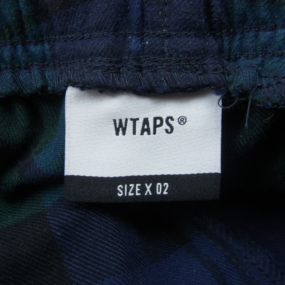 WTAPS ダブルタップス 22AW 222TQDT-PTM02 SEAGULL TROUSERS FLANNEL シーガル トラウザーズ フランネル チェック パンツ グリーン系 02【中古】