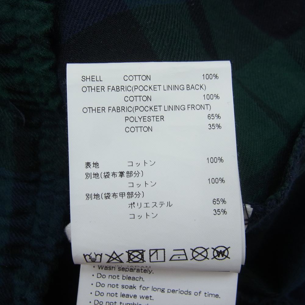 WTAPS ダブルタップス 22AW 222TQDT-PTM02 SEAGULL TROUSERS FLANNEL シーガル トラウザーズ フランネル チェック パンツ グリーン系 02【中古】