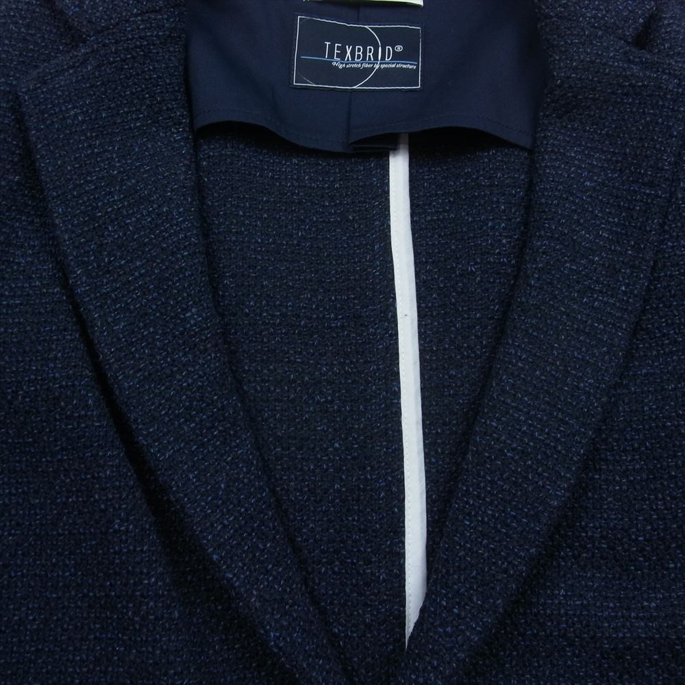 シップス エニィ TEXBRID R 撚杢 畔編み 2ボタン ジャケット ネイビー系 XS【新古品】【未使用】【中古】