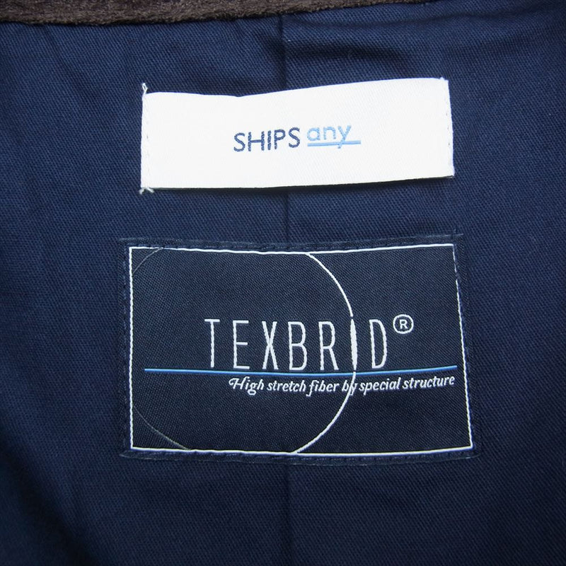 シップス エニィ TEXBRID R 撚杢 畔編み 2ボタン ジャケット ネイビー系 XS【新古品】【未使用】【中古】