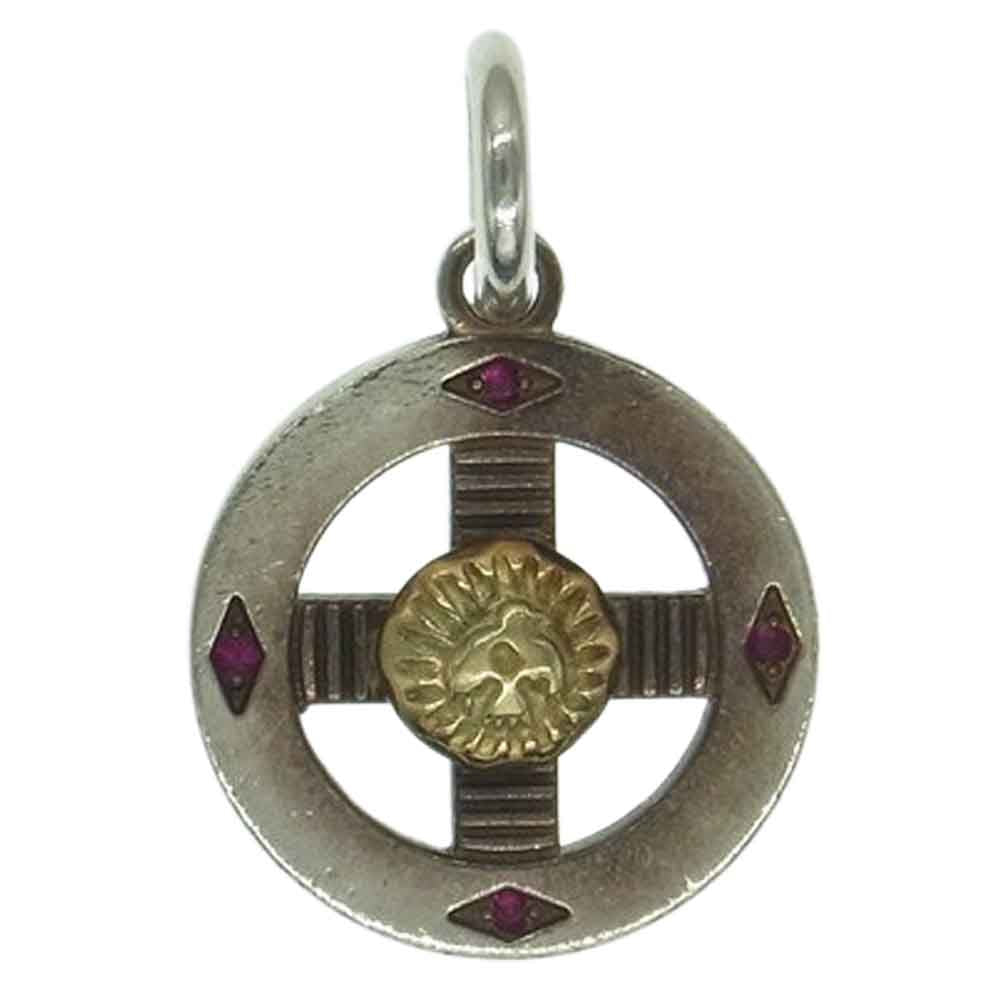 WINGROCK ウィングロック K18 金メタル ルビー メディスンホイール ペンダントトップ シルバー系【中古】