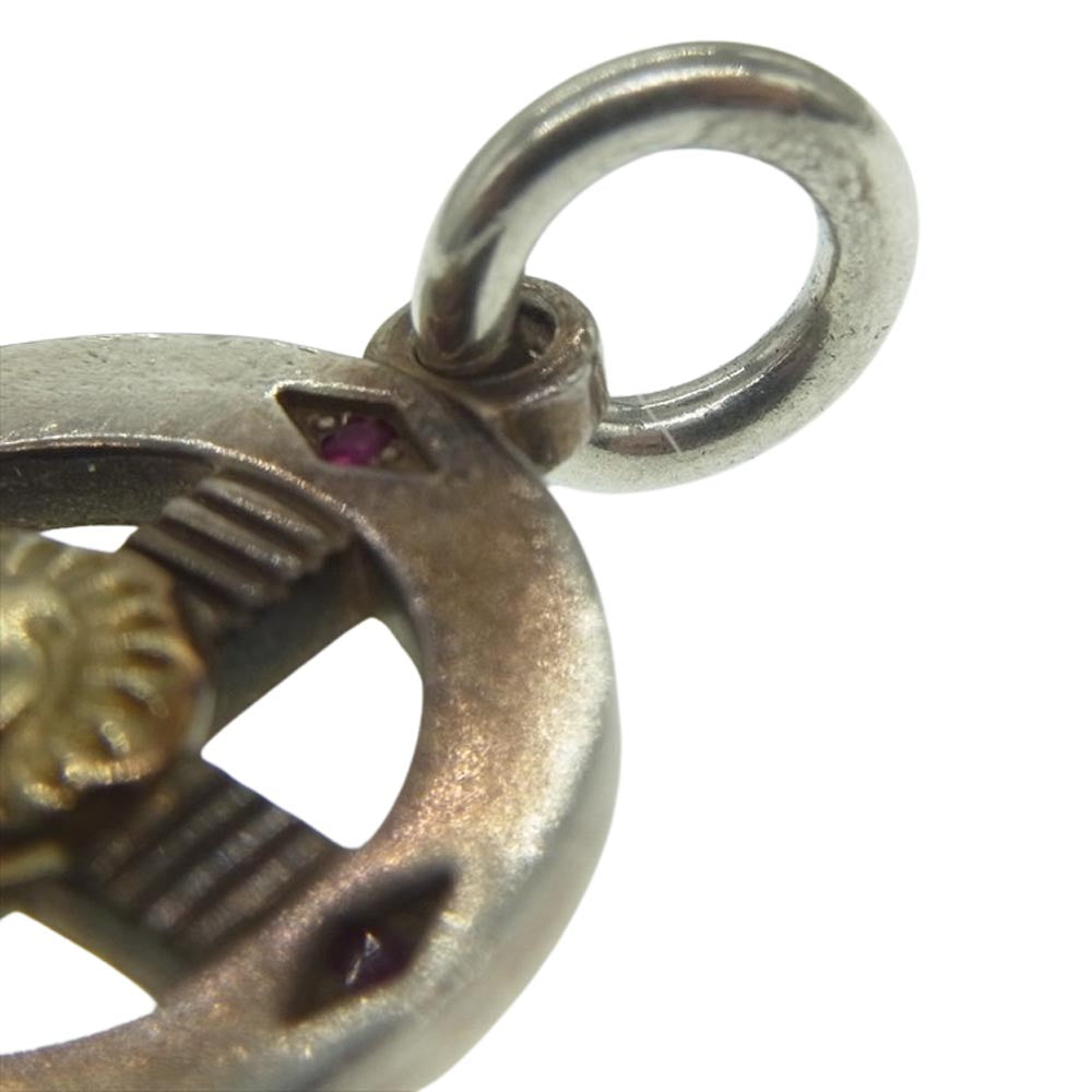 WINGROCK ウィングロック K18 金メタル ルビー メディスンホイール ペンダントトップ シルバー系【中古】