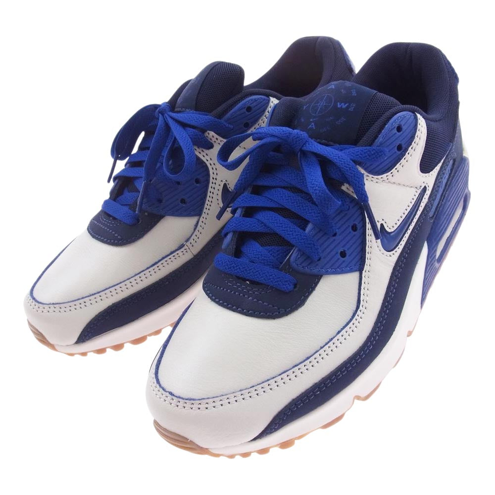 NIKE ナイキ CJ0611-102 AIR MAX 90 PREMIUM エアマックス プレミアム ローカット スニーカー セイル/ブラッケンドブルー/ガムミディアムブラウン/コンコルド 27cm【美品】【中古】