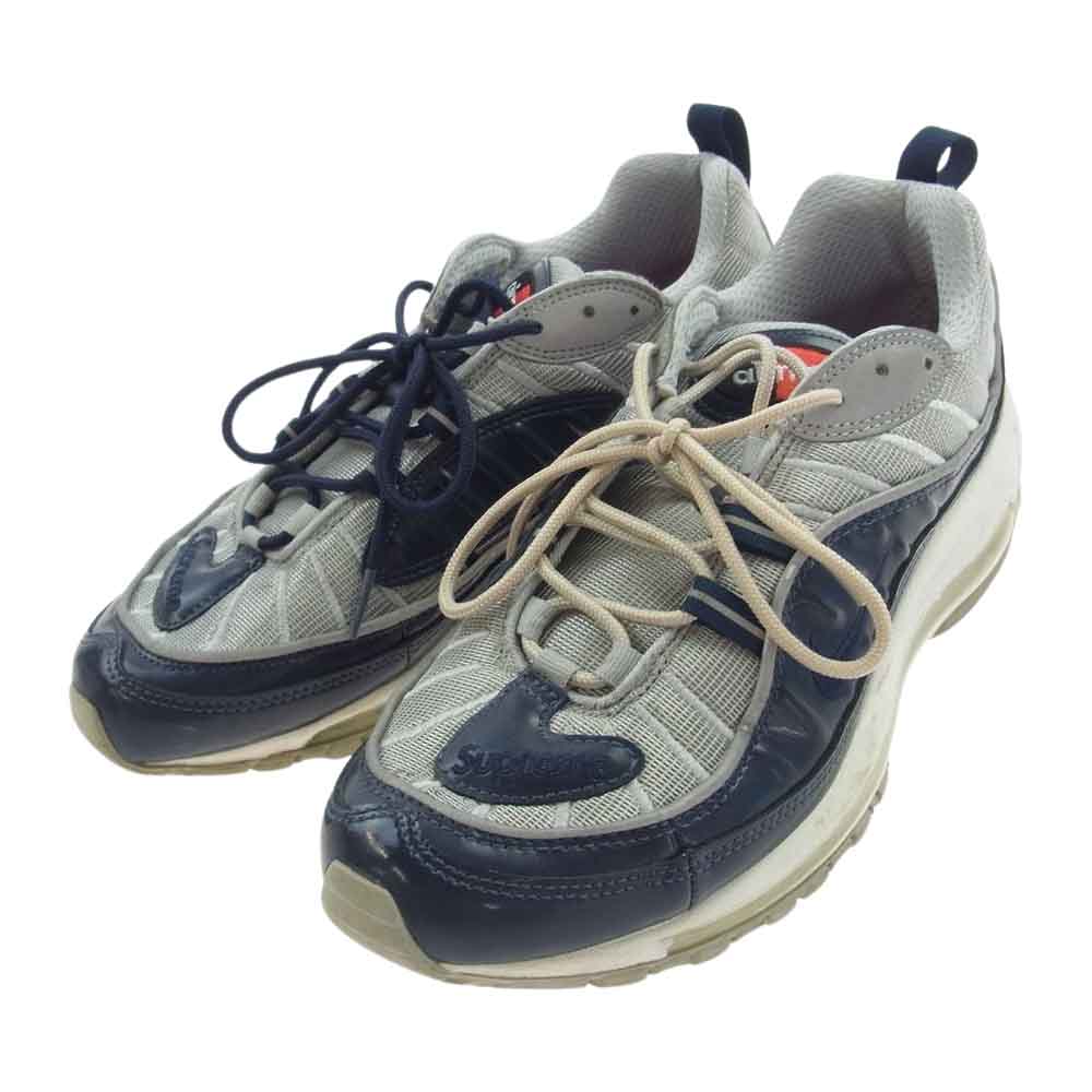 Supreme シュプリーム 844694-400 NIKE ナイキ AIR MAX 98 エアマックス ローカット スニーカー ネイビー系 シルバー系 27cm【中古】