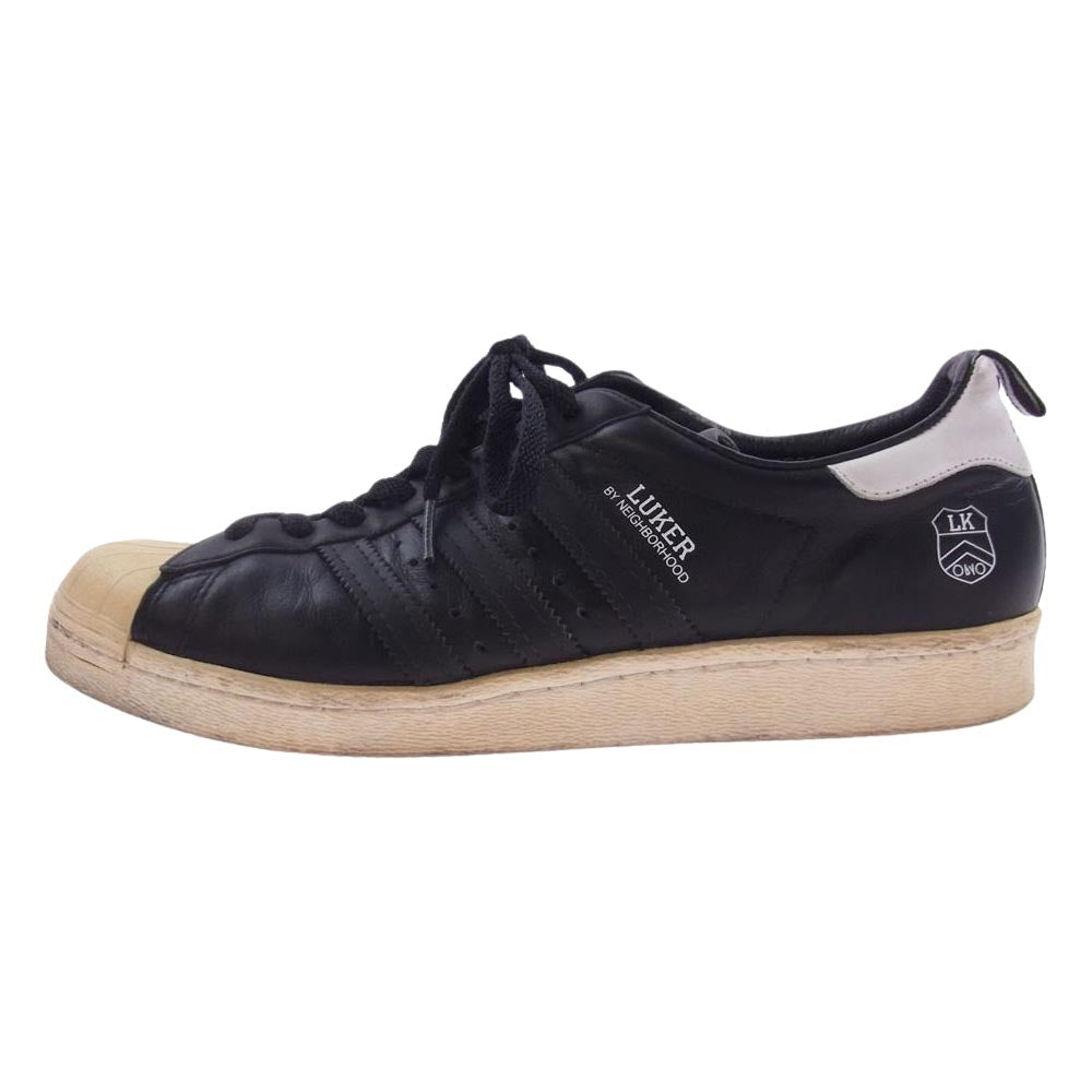 adidas アディダス G17201 Superstar 80s Luker Neighborhood ルーカー バイ ネイバーフッド スーパースター ローカット スニーカー ブラック系 27.5cm【中古】