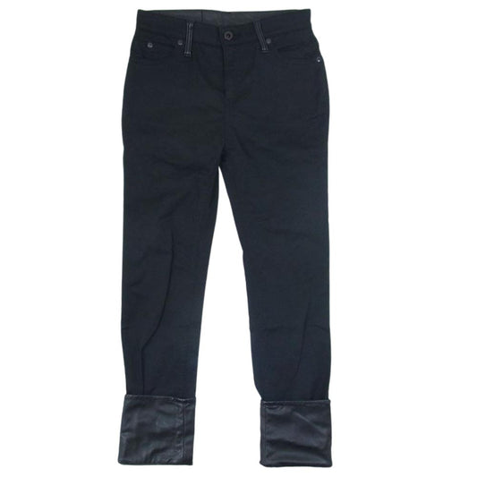 HYSTERIC GLAMOUR ヒステリックグラマー 0551AP05 裏地フェイクレザー切替 ストレッチスキニー アンクル パンツ ブラック系 XS【中古】