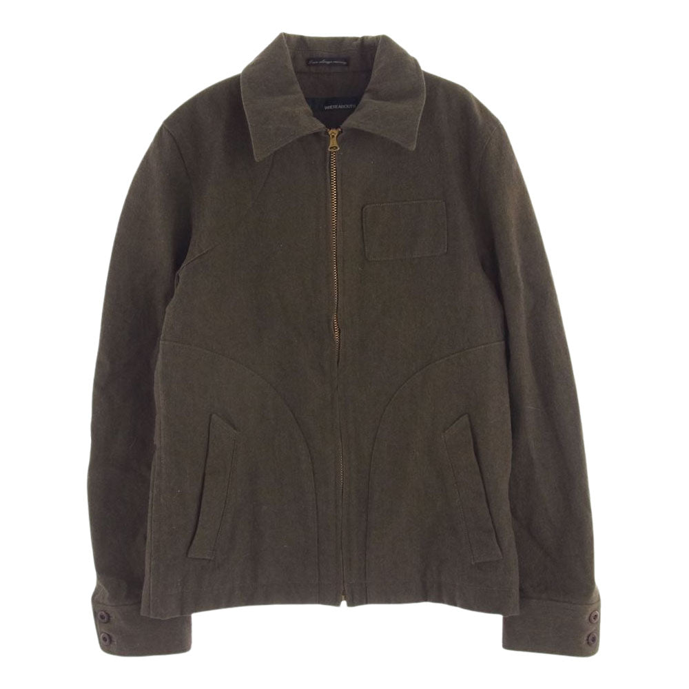 ウェアラバウツ W-93007 フルジップ ショート ワークジャケット カーキ系 44【中古】
