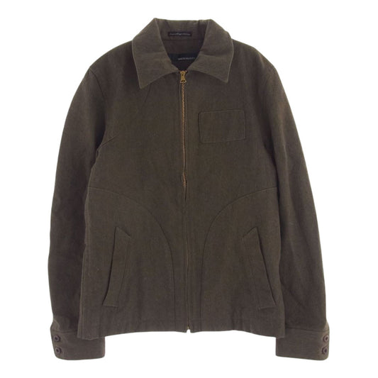 ウェアラバウツ W-93007 フルジップ ショート ワークジャケット カーキ系 44【中古】