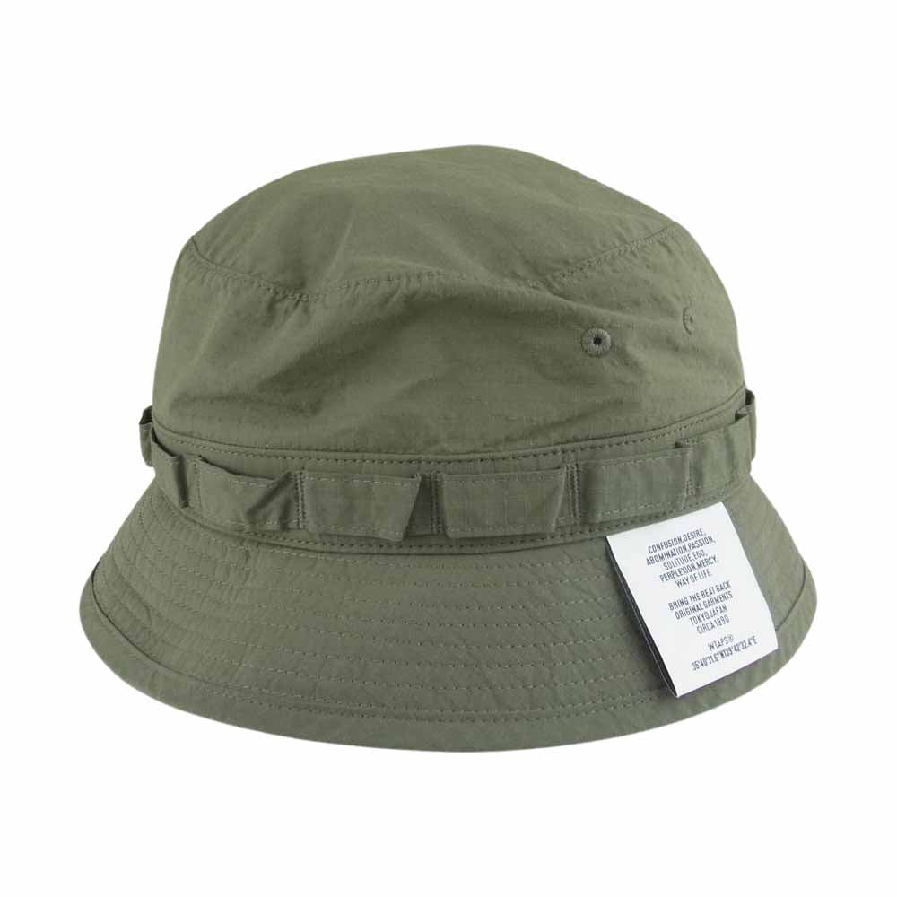 WTAPS ダブルタップス 221HCDT-HT13 JUNGLE 01 HAT NYCO RIPSTOP CORDURA リップストップ ナイロン ハット 帽子 カーキ系 4【美品】【中古】