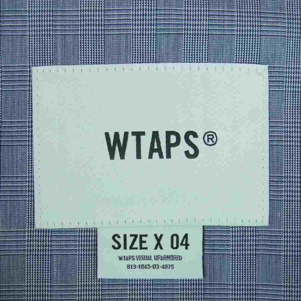 WTAPS ダブルタップス 23AW 232GWDT-SHM02 BD 02 LS COTTON BROADCLOTH TEXTILE PROTECT チェック ボタンダウン 長袖 シャツ グレイッシュブルー系 04【新古品】【未使用】【中古】