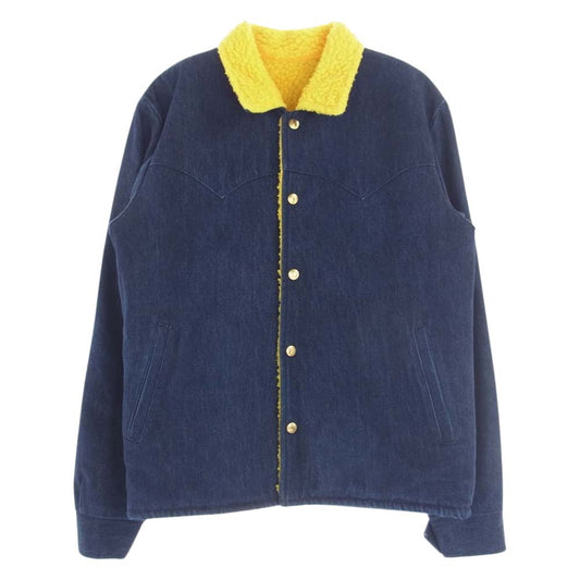 スリーフェイス SADDLE MAN JACKET DENIM サドルマン 裏ボア デニムジャケット インディゴブルー系 イエロー系 S【中古】