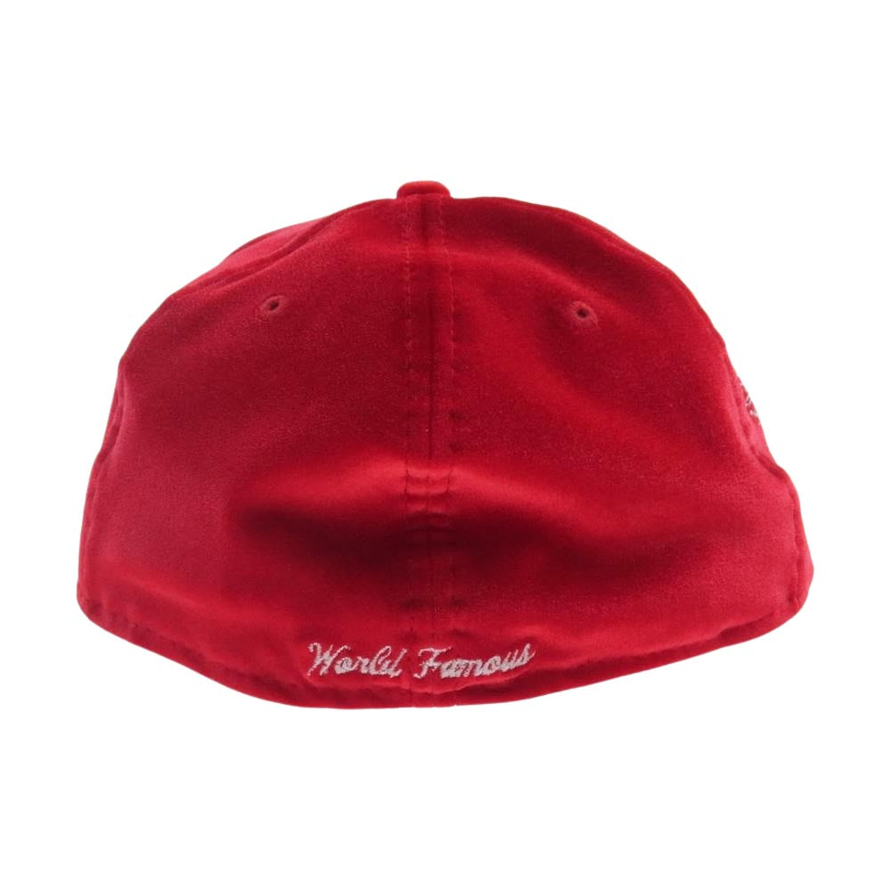 Supreme シュプリーム 22AW Velour Box Logo New Era Cap ベロア ボックスロゴ キャップ ニューエラ レッド系 58.7cm【新古品】【未使用】【中古】