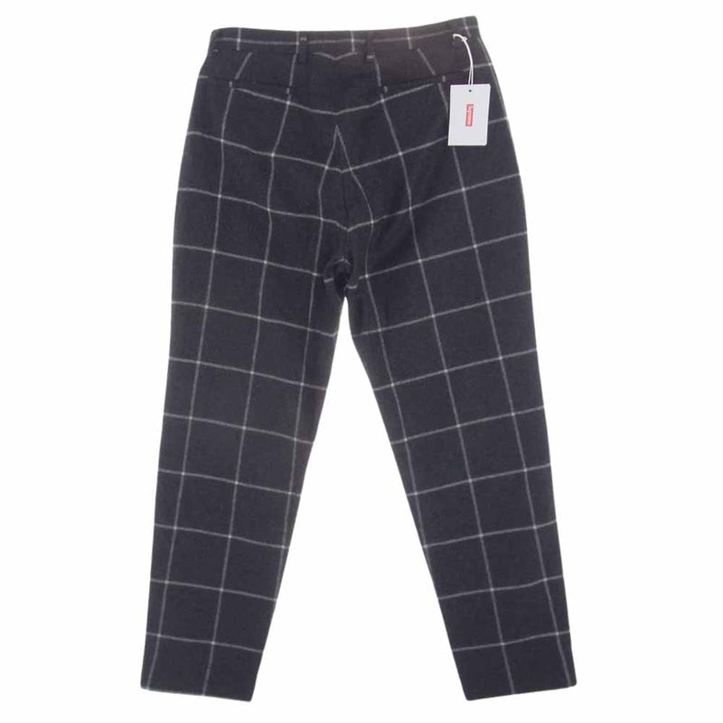 Supreme シュプリーム 22FW Windowpane Wool Trouser ウィンドウペイン ウール トラウザー チェック パンツ ダークグレー系 32【美品】【中古】