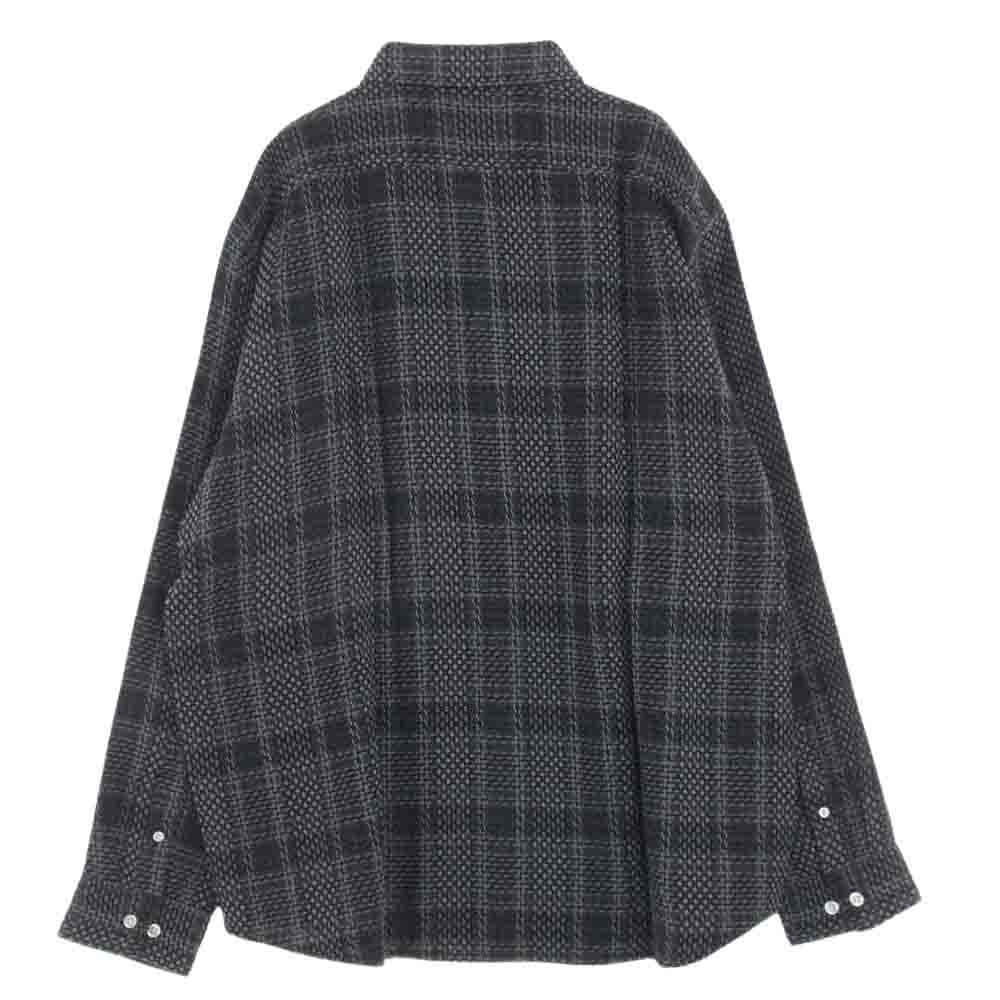 Supreme シュプリーム 23SS Basket Weave Plaid Shirt バスケット ウィーブ プレイド シャツ モスグリーン系 L【極上美品】【中古】