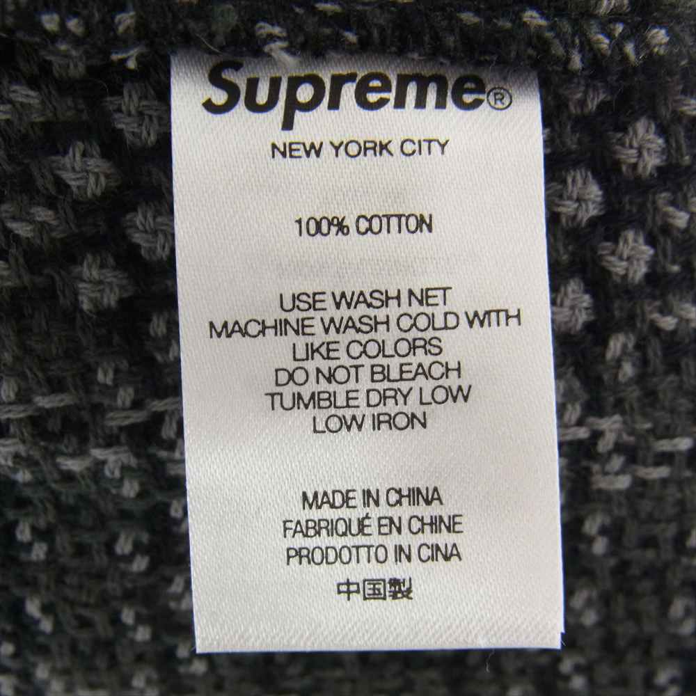 Supreme シュプリーム 23SS Basket Weave Plaid Shirt バスケット ウィーブ プレイド シャツ モスグリーン系 L【極上美品】【中古】