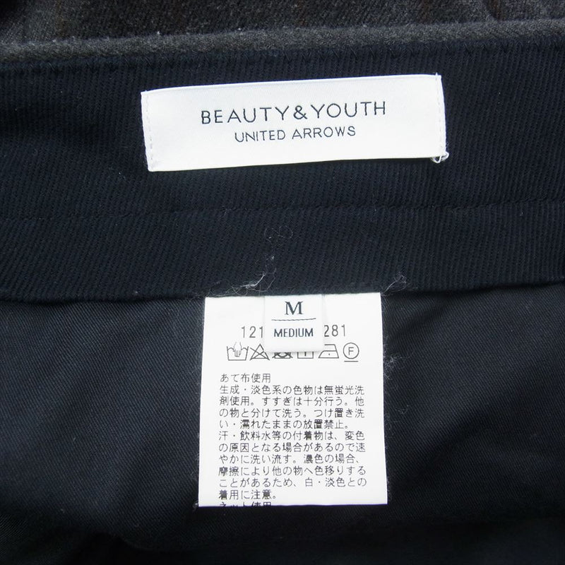 UNITED ARROWS ユナイテッドアローズ BEAUTY&YOUTH ビューティーアンドユース マルチストライプ 1タック スラックス グレー系 M【中古】