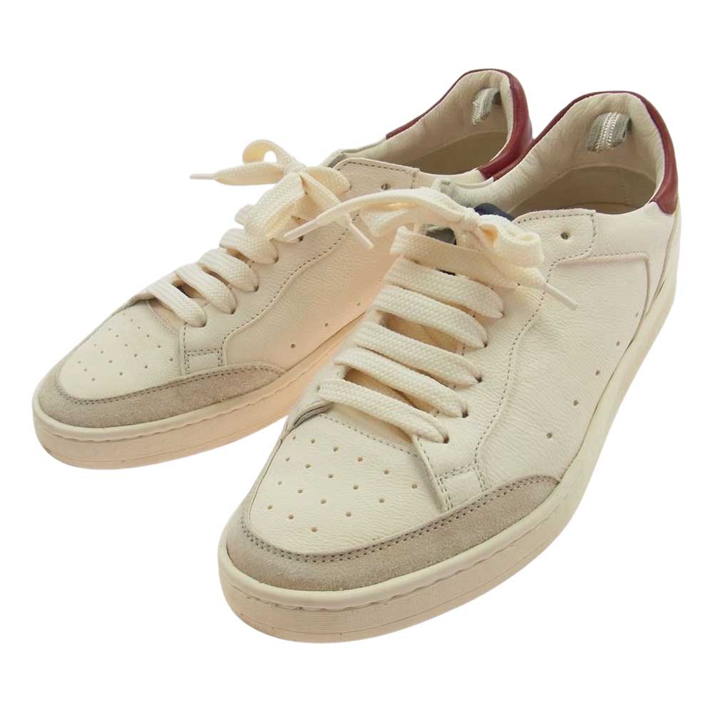 オフィチーネクリエイティブ イタリア製 レザー トゥ パンチング スニーカー オフホワイト系 38【中古】