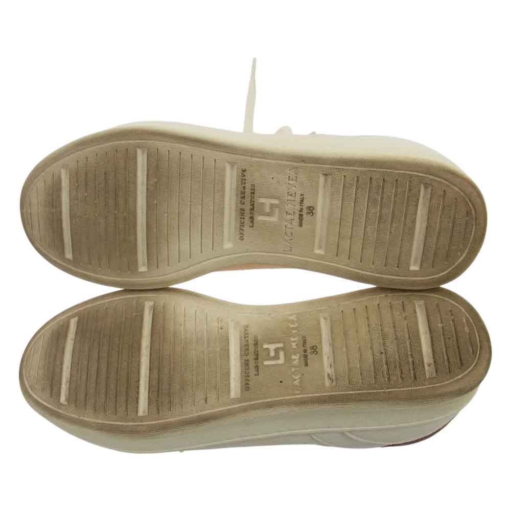 オフィチーネクリエイティブ イタリア製 レザー トゥ パンチング スニーカー オフホワイト系 38【中古】