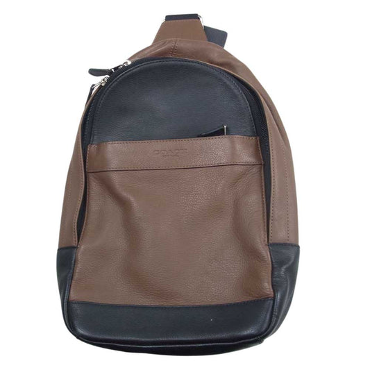 COACH コーチ F56135 レザー ショルダー ボディ バッグ ブラウン系【中古】