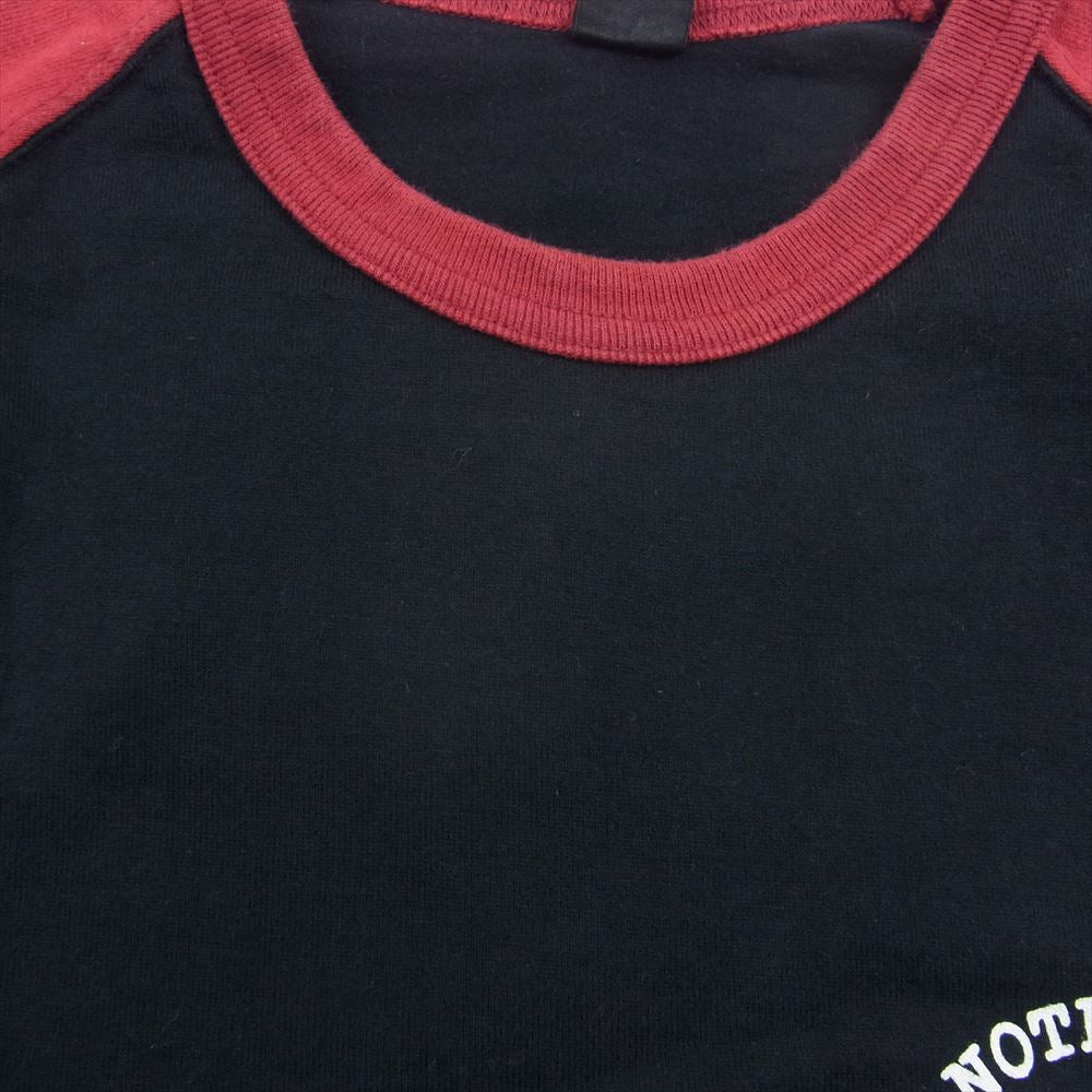 R.J.B アールジェイビー プリント ラグラン ベースボール Tシャツ カットソー ブラック系 40【中古】