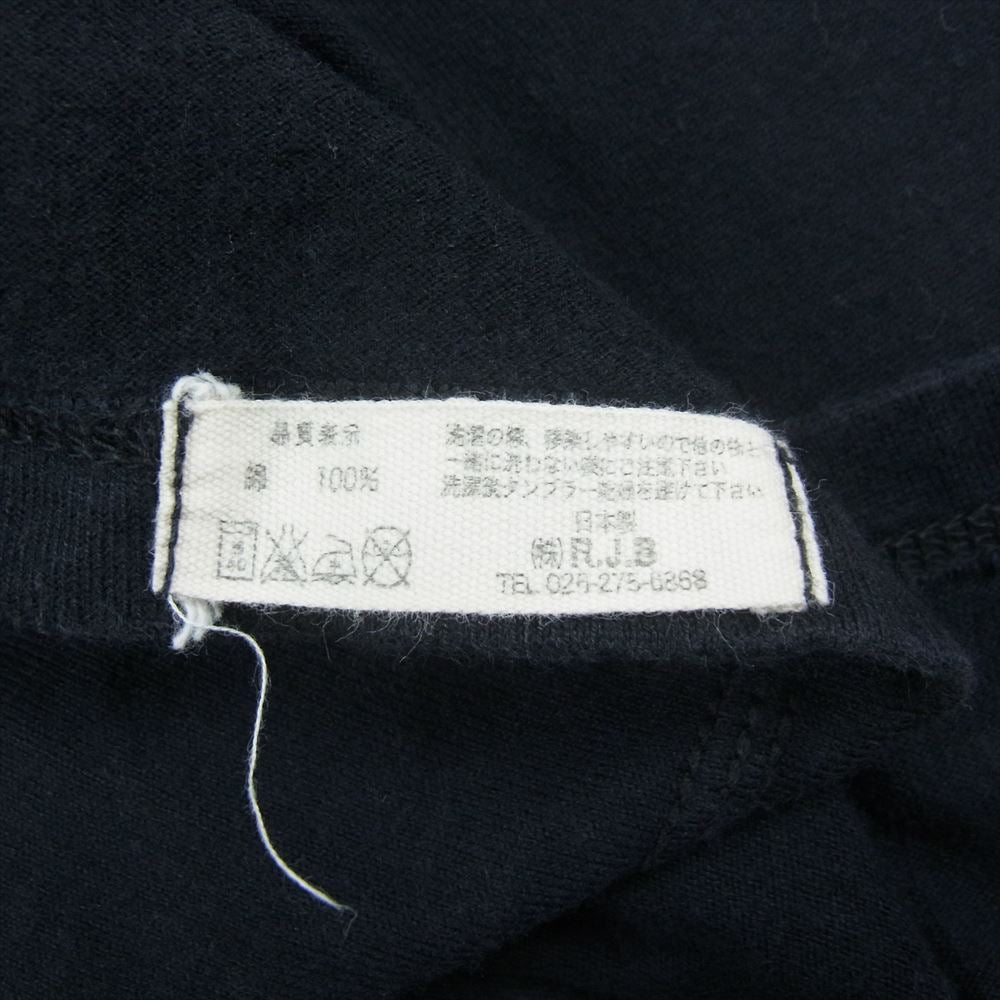 R.J.B アールジェイビー プリント ラグラン ベースボール Tシャツ カットソー ブラック系 40【中古】