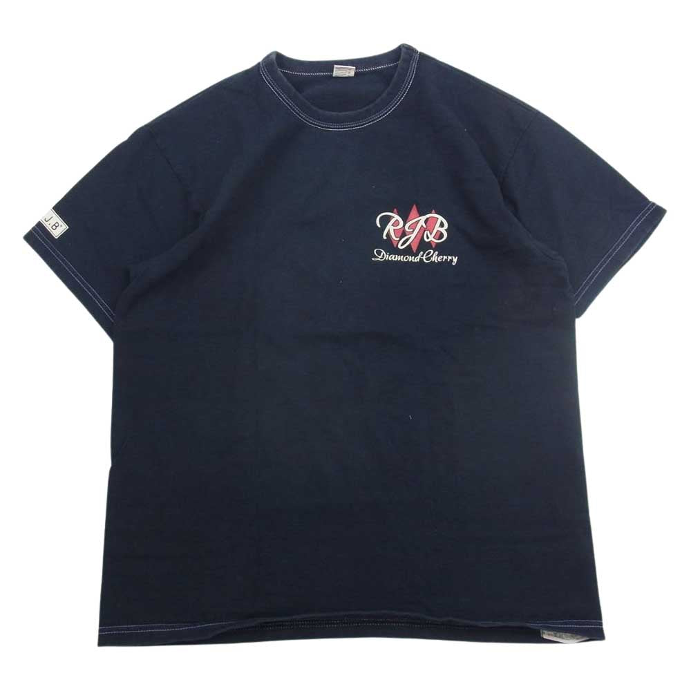 R.J.B アールジェイビー プリント Tシャツ 黒系 ネイビー系 40【中古】