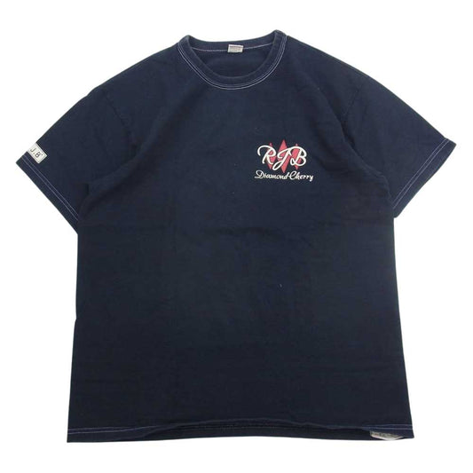 R.J.B アールジェイビー プリント Tシャツ 黒系 ネイビー系 40【中古】