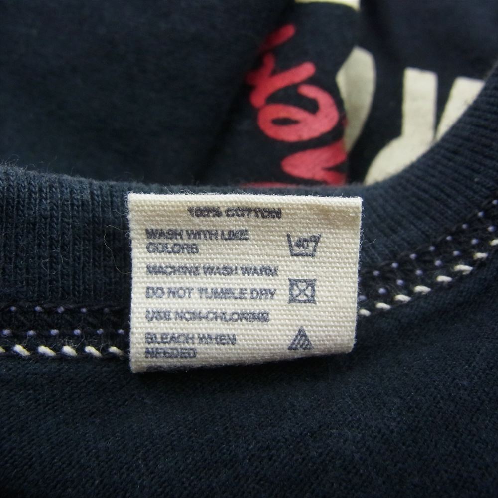 R.J.B アールジェイビー プリント Tシャツ 黒系 ネイビー系 40【中古】