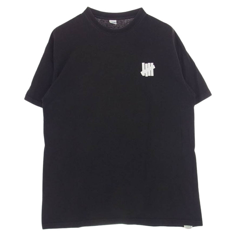 UNDEFEATED アンディフィーテッド ロゴプリント クルーネック 半袖 Tシャツ ブラック ブラック系 L【中古】