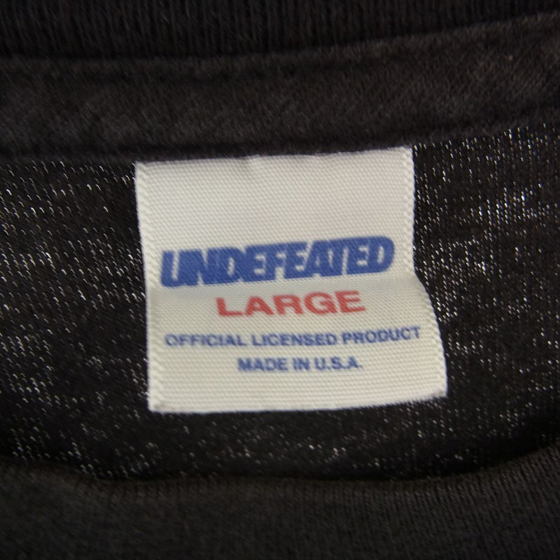 UNDEFEATED アンディフィーテッド ロゴプリント クルーネック 半袖 Tシャツ ブラック ブラック系 L【中古】