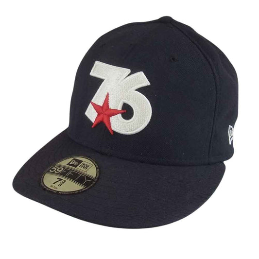 whiz ウィズ LIMITED リミテッド NEWERA ニューエラ 76 ナンバリング スター刺繍 キャップ 帽子 ネイビー系 58.7cm 【中古】