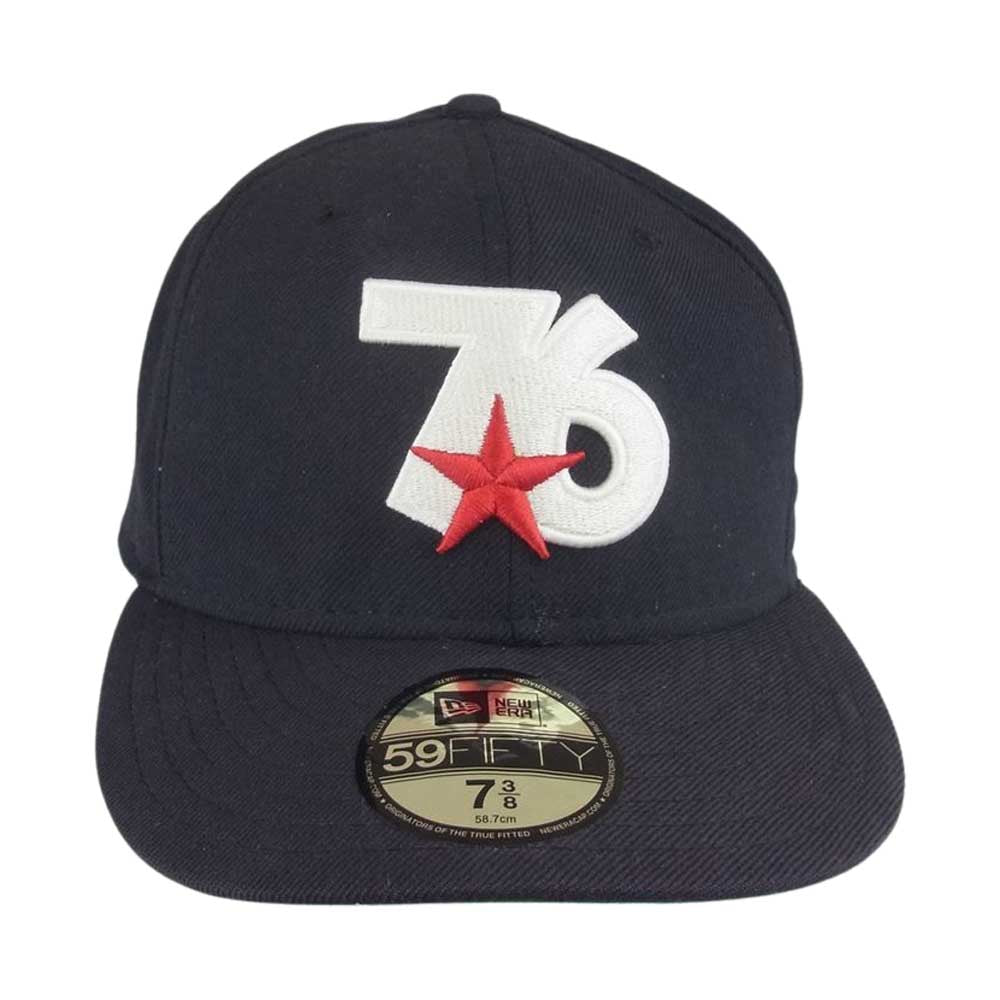 whiz ウィズ LIMITED リミテッド NEWERA ニューエラ 76 ナンバリング スター刺繍 キャップ 帽子 ネイビー系 58.7cm 【中古】