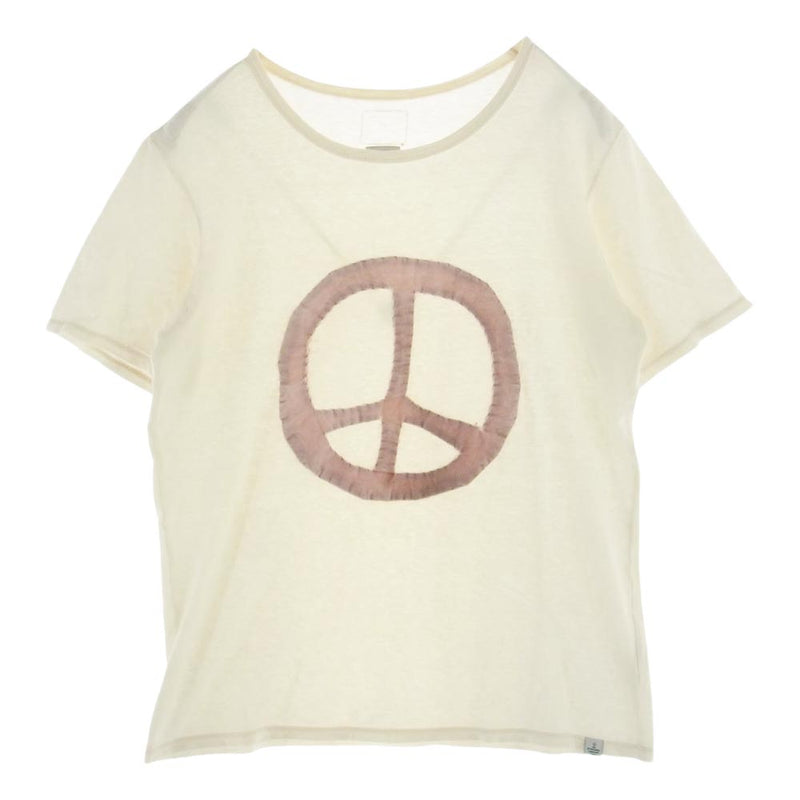 VISVIM ビズビム 13AW 0113205010038 QUILTED TEE S/S (PEACE) ピースマーク フロントワッペン 半袖 Tシャツ オフホワイト系 1【中古】