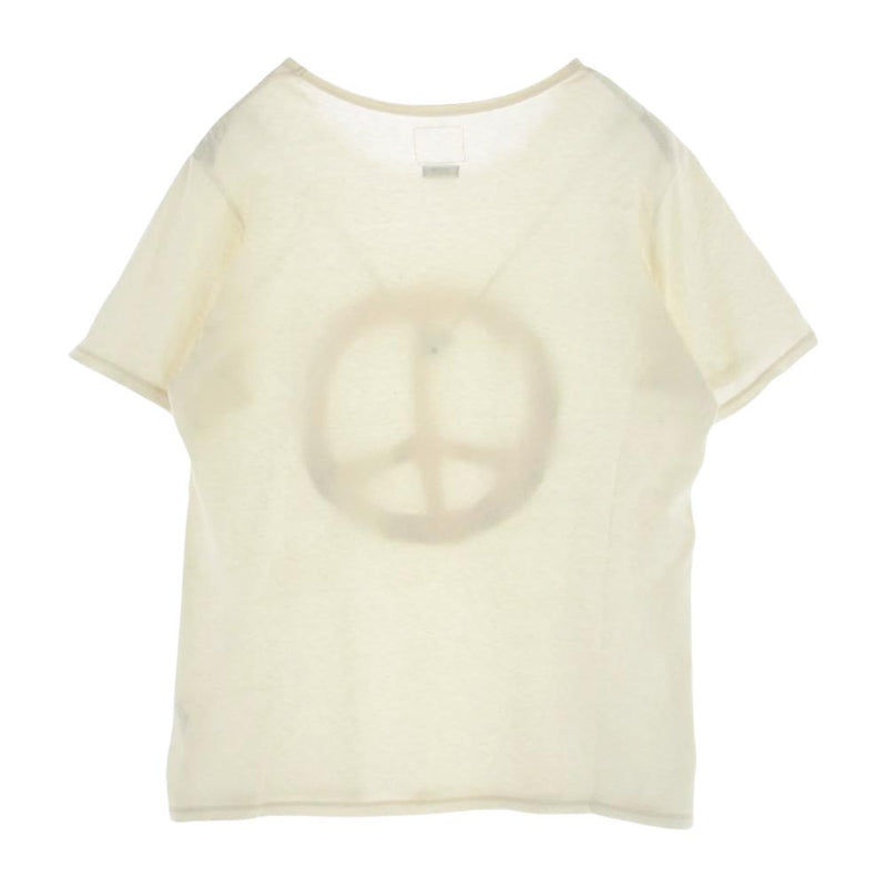 VISVIM ビズビム 13AW 0113205010038 QUILTED TEE S/S (PEACE) ピースマーク フロントワッペン 半袖 Tシャツ オフホワイト系 1【中古】