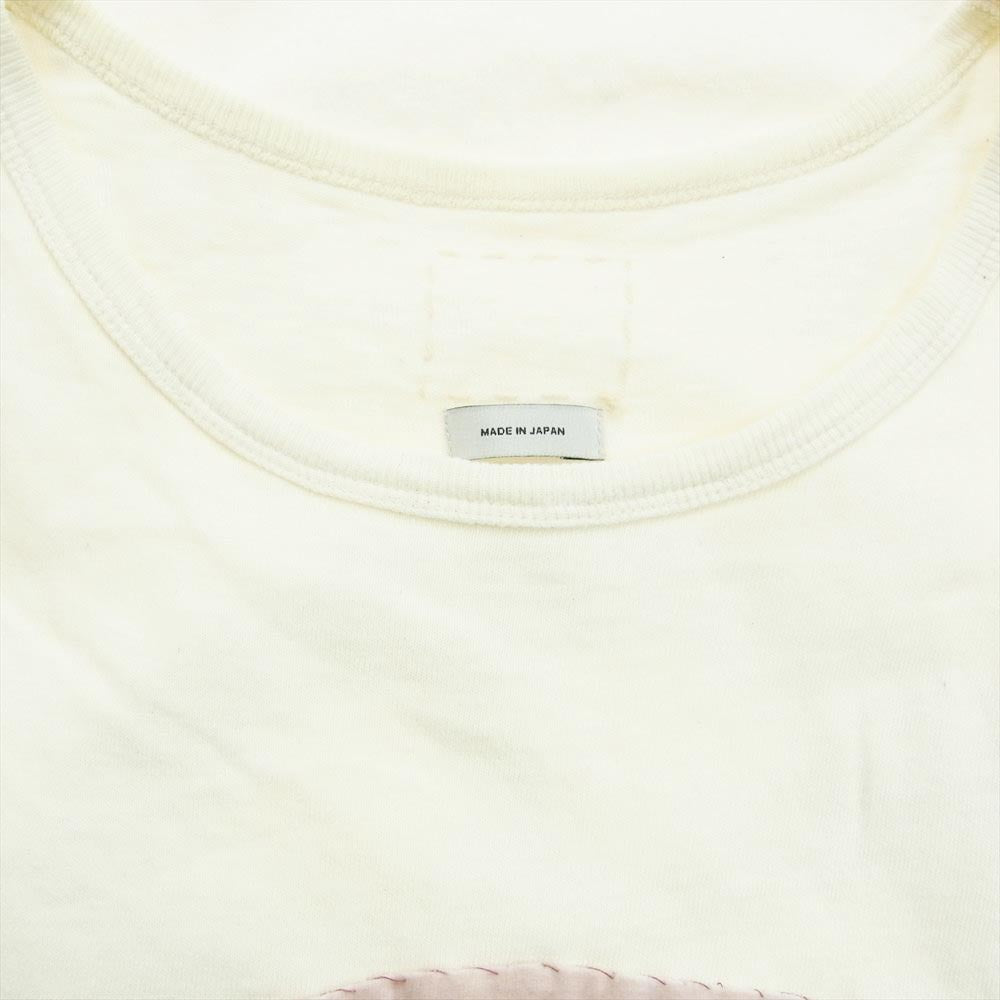 VISVIM ビズビム 13AW 0113205010038 QUILTED TEE S/S (PEACE) ピースマーク フロントワッペン 半袖 Tシャツ オフホワイト系 1【中古】