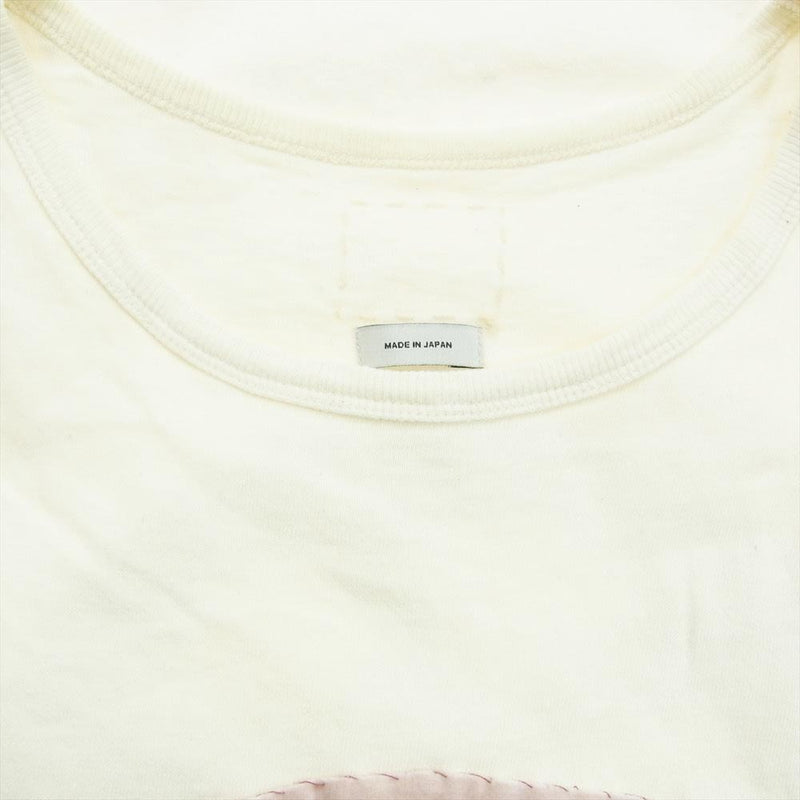 VISVIM ビズビム 13AW 0113205010038 QUILTED TEE S/S (PEACE) ピースマーク フロントワッペン 半袖 Tシャツ オフホワイト系 1【中古】